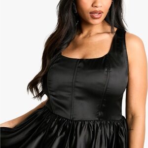 Wild Fable Black Satin Midi Dress